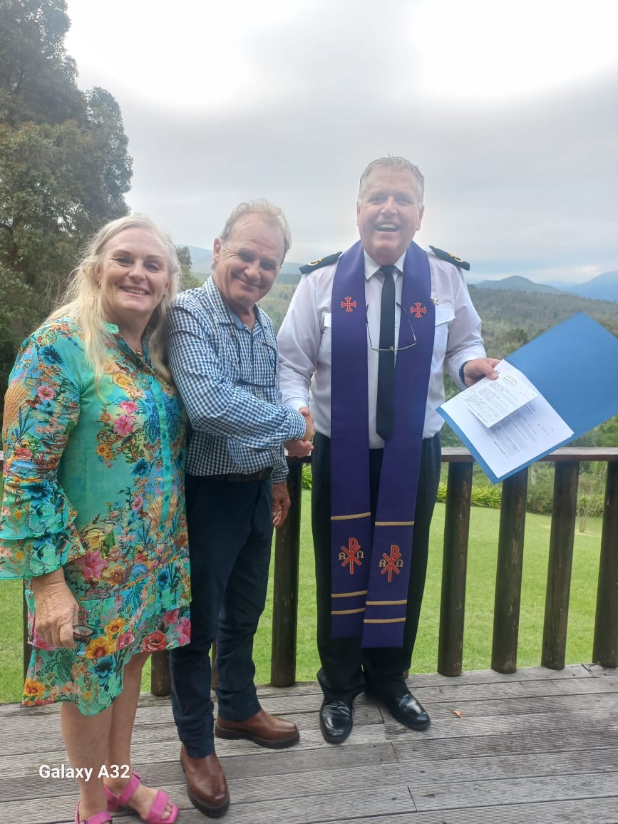 Wedding ceremony by Dr. Gerrit Rademeyer in Jamestown